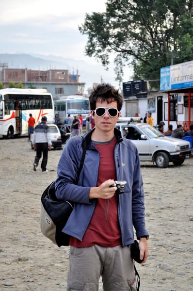 Bratrnaec na busáku v Pokhaře